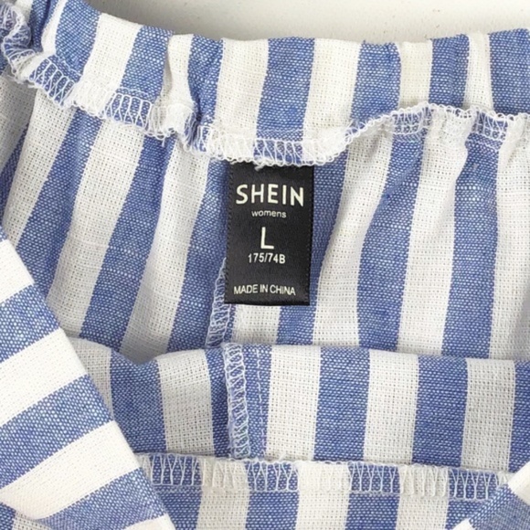 NWOT SHEIN Shirred Ruffle Hem Strapless Top & Pants Set - Picture 12 of 15